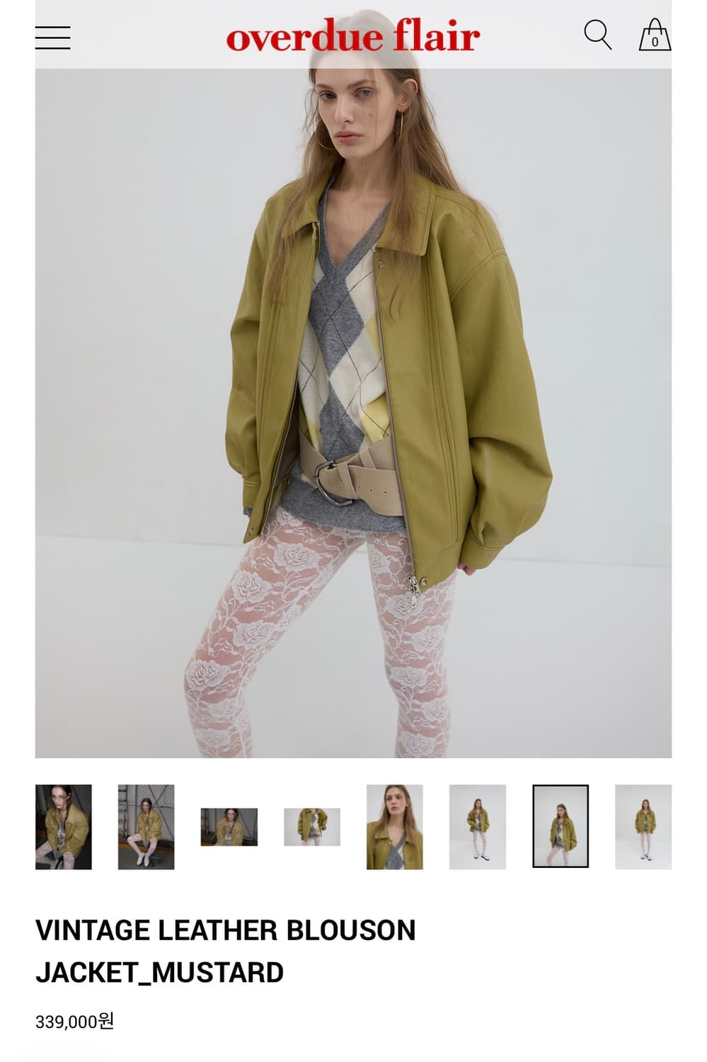 오버듀플레어 빈티지 레더자켓 블루종 머스타드 새상품 상품이미지3