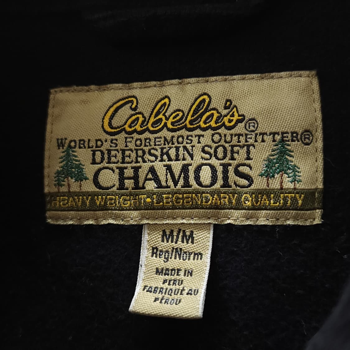 90s 빈티지 워크셔츠 샤모아 디어스킨 헤비코튼 빈티지 셔츠 블랙 M 상품이미지5