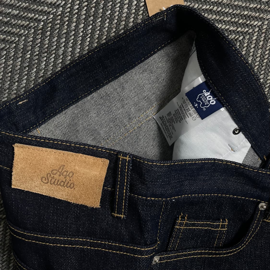 아코스튜디오 백 포켓 베어 스티치 생지 팬츠o 4613 상품이미지7