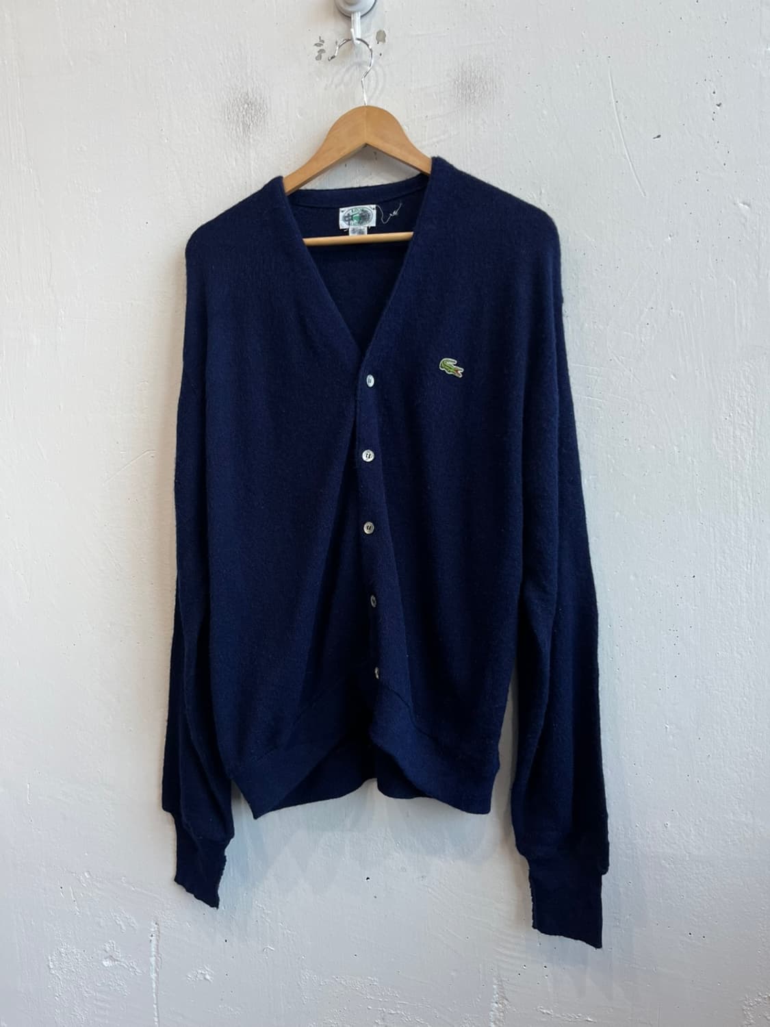 80s 아이조드 라코스테 아크릴 가디건 네이비 Made in USA 상품이미지1