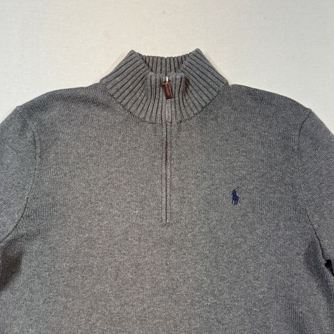 L) 폴로 랄프로렌 반집업 풀오버 헤비코튼 니트 그레이 상품이미지3