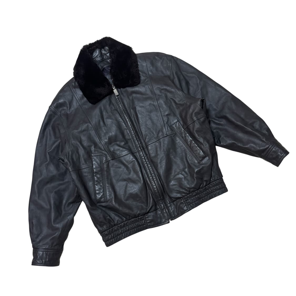 YSL 입생로랑 다크브라운 양가죽 봄버 퍼자켓 상품이미지2