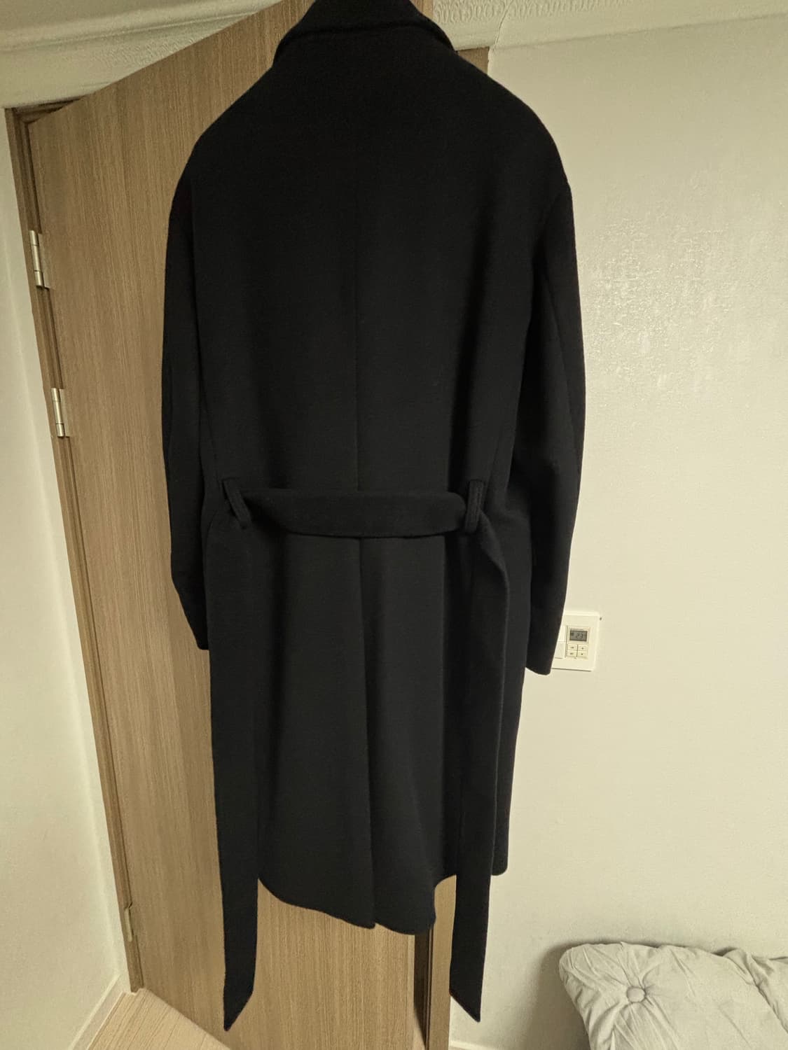 (XL) BON 블랙 더블 브레스티드 코트 상품이미지2