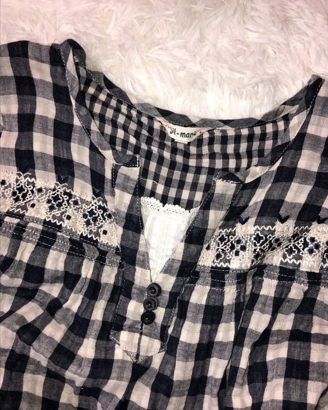 check lace ribbon top 상품이미지2