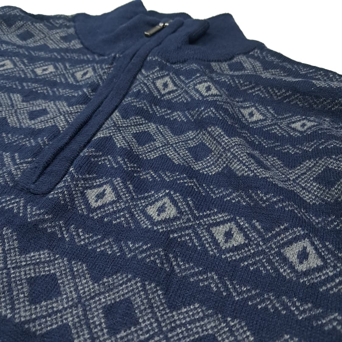 CL143 M 엘엘빈 코튼 캐시미어 페어아일 하프집업 니트 상품이미지4