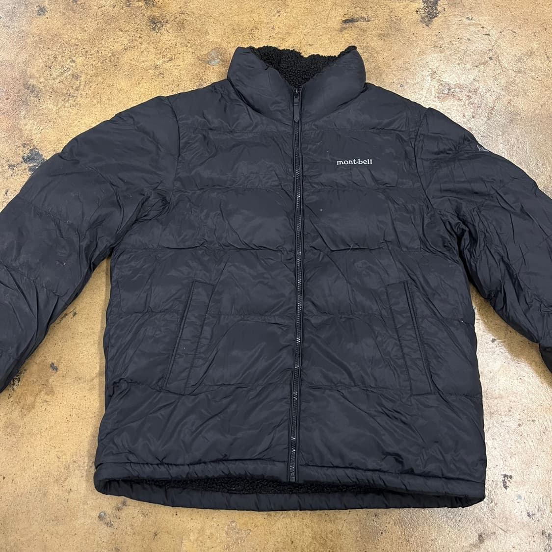[정품/L] 몽벨 블랙 후리스 패딩 집업 양면 자켓 b18 상품이미지3