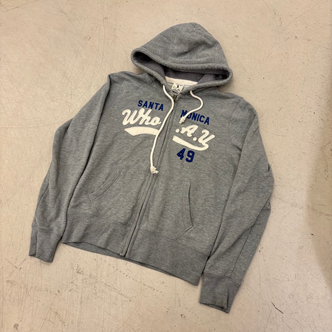 후아유 그레이 빅로고 후드집업 상품이미지1