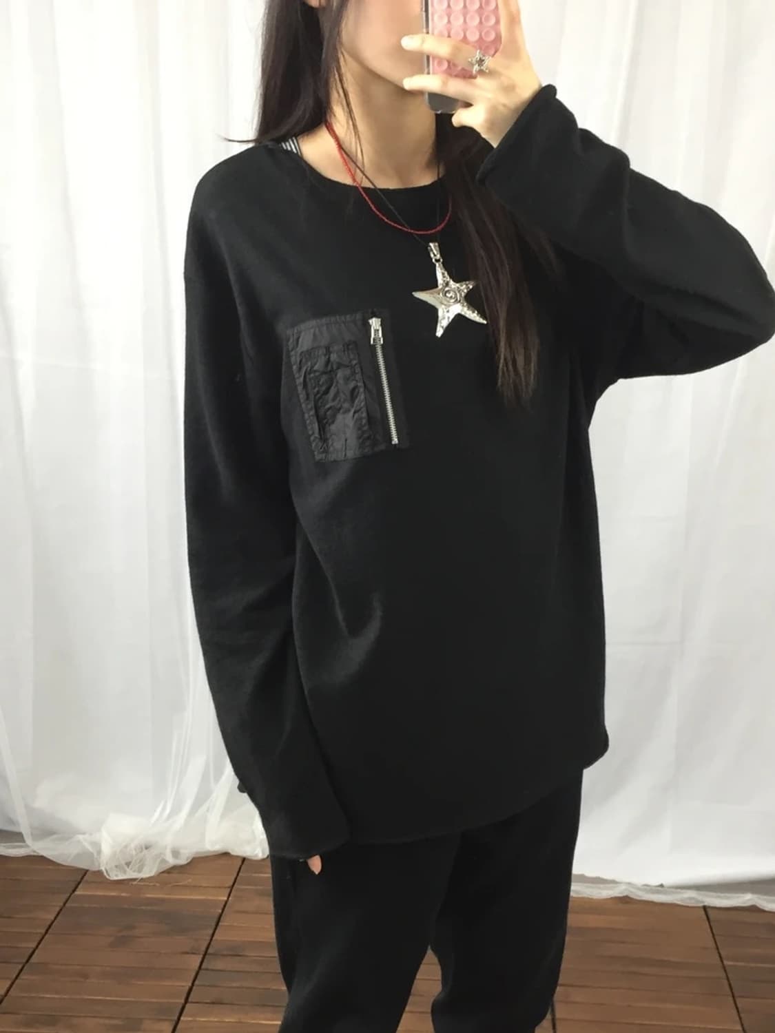 THE SHOP TK Black Pocket Long Sleeve 상품이미지1