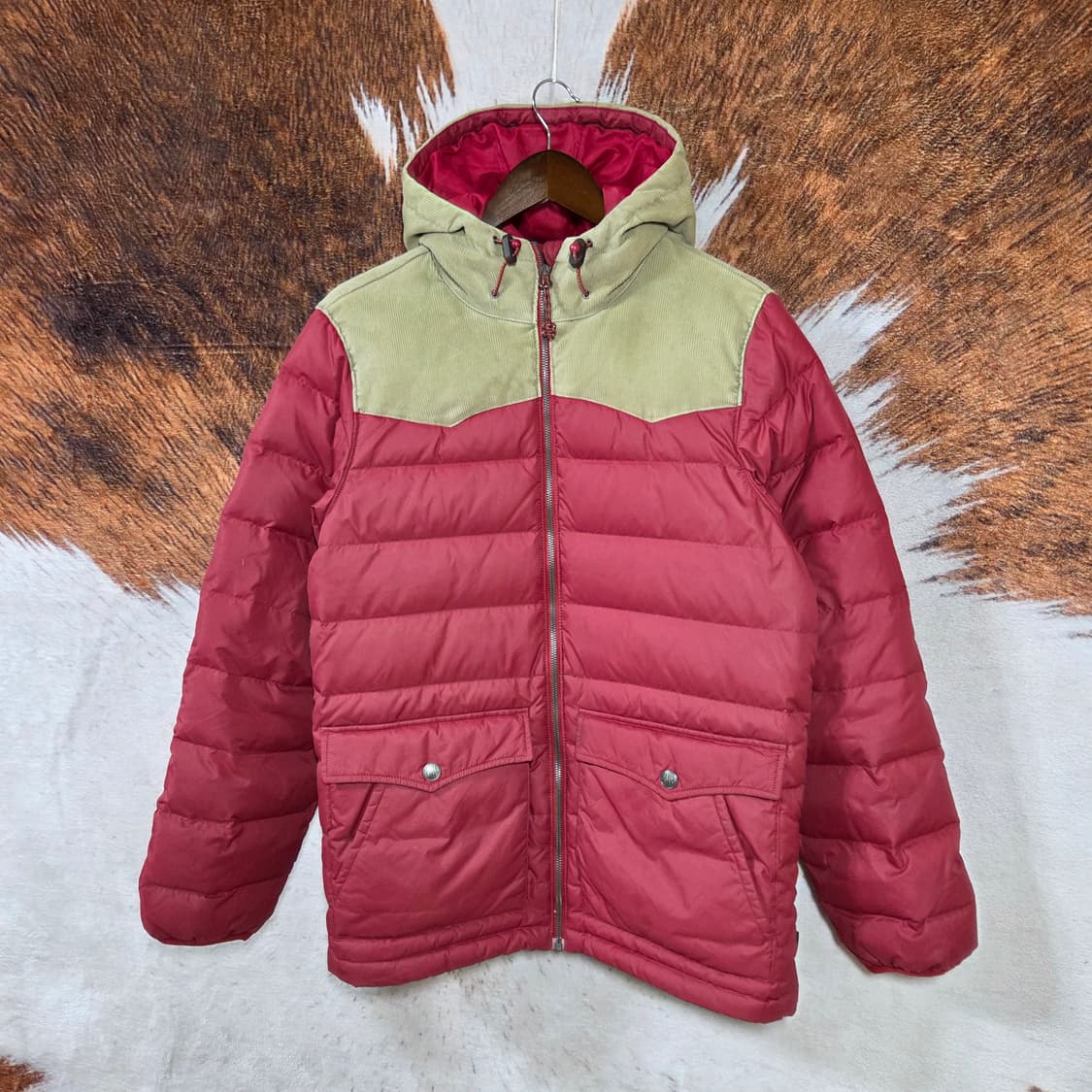 리바이스 코듀로이 배색 버건디 경량 패딩 상품이미지1