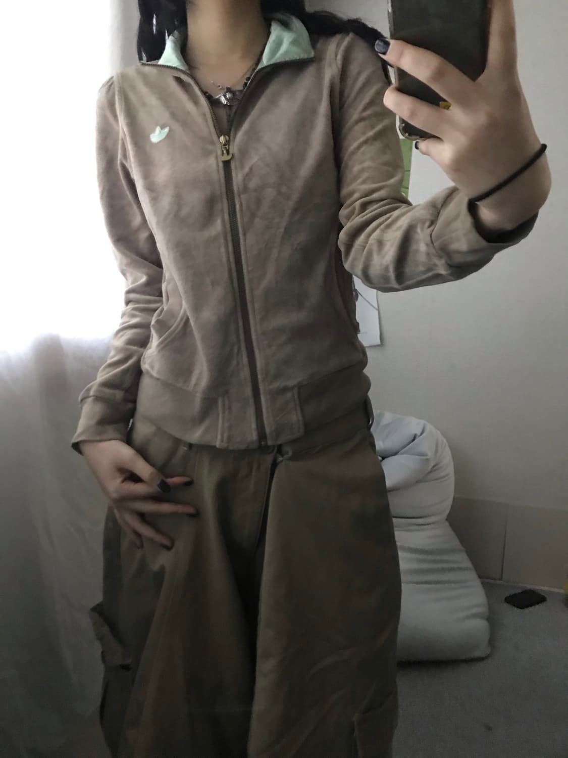 아디다스 베이지 벨벳 집업 상품이미지7