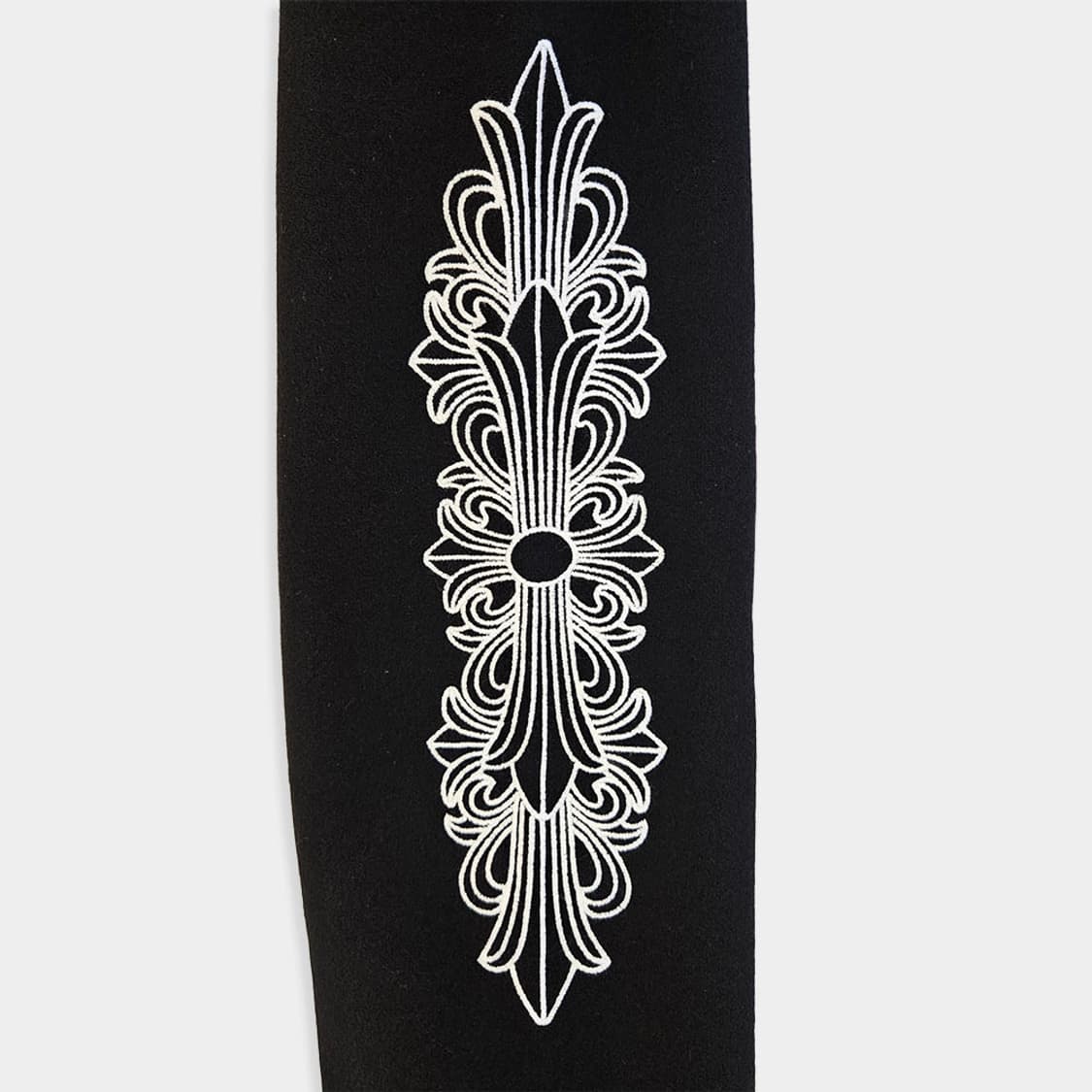 [L] 미사용 크롬하츠 캐시미어 플로랄 크로스 팬츠 블랙B1113C107 상품이미지3