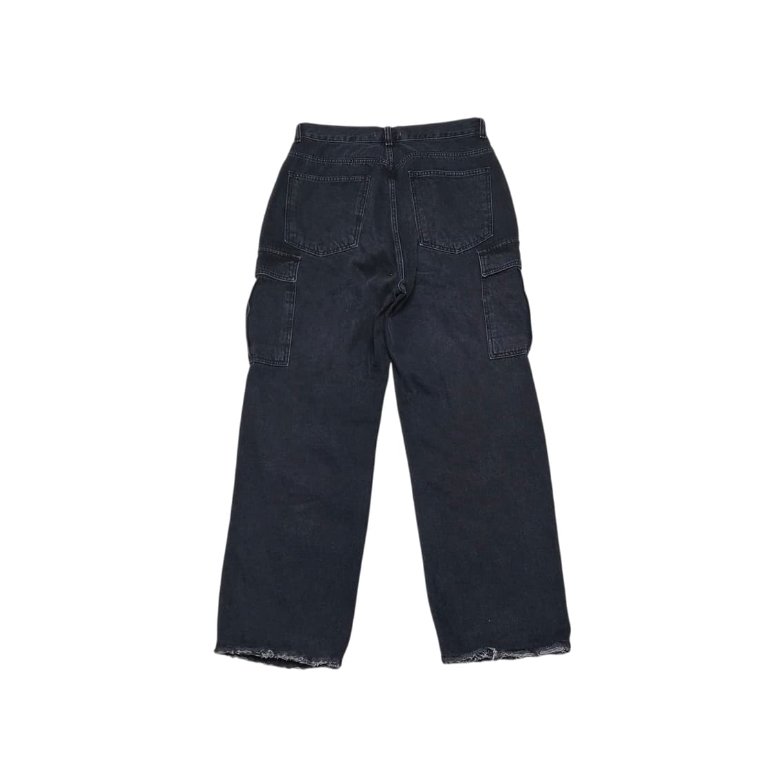 WAYWARD 빈티지 흑청 카고 와이드 커팅진 상품이미지2
