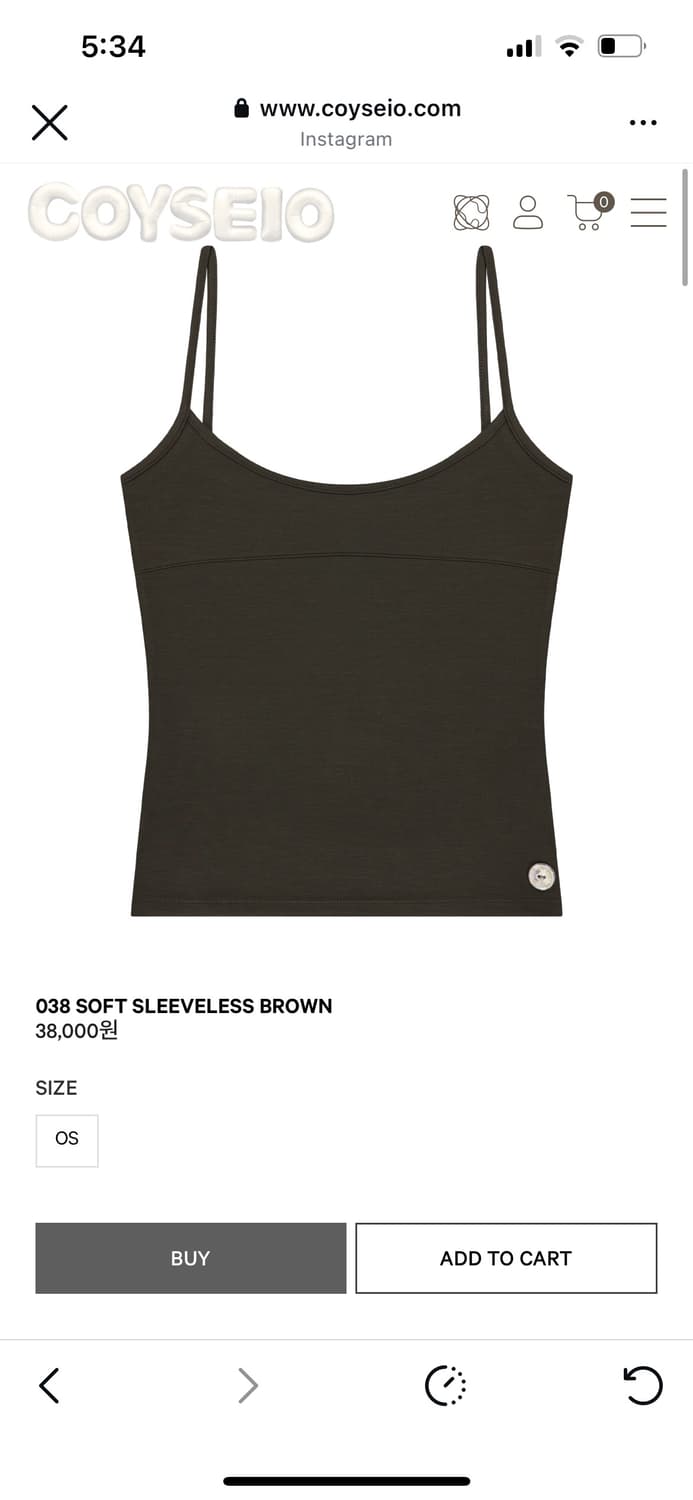 coyseio 038 SOFT SLEEVELESS BROWN 상품이미지1