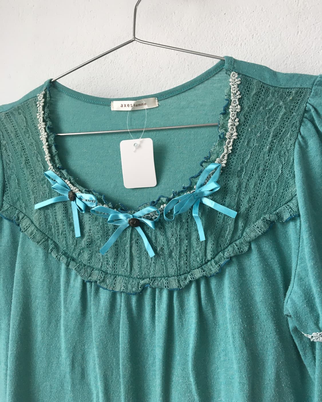 axes femme Ribbon lace point t shirt 상품이미지6