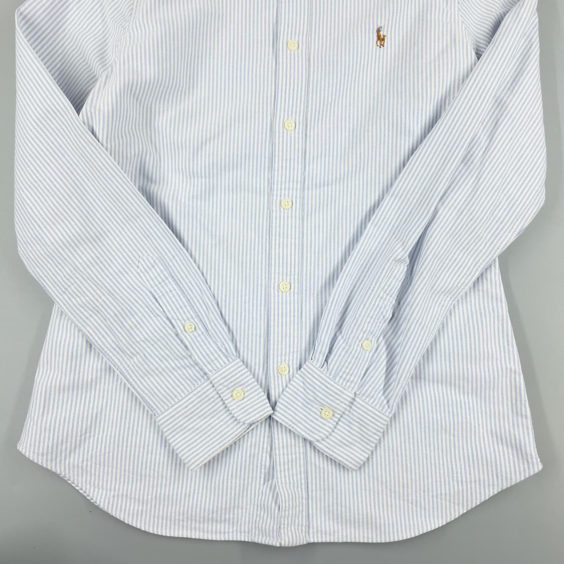 폴로랄프로렌 스카이블루 스트라이프 컬러포니 아메카지 커스텀핏 긴팔 셔츠 상품이미지5