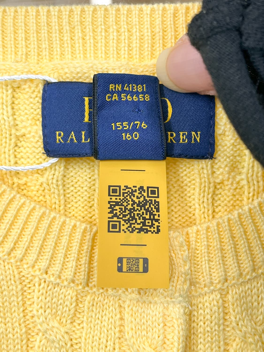 폴로 랄프 로렌 QR 라벨 케이블 가디건 상품이미지6