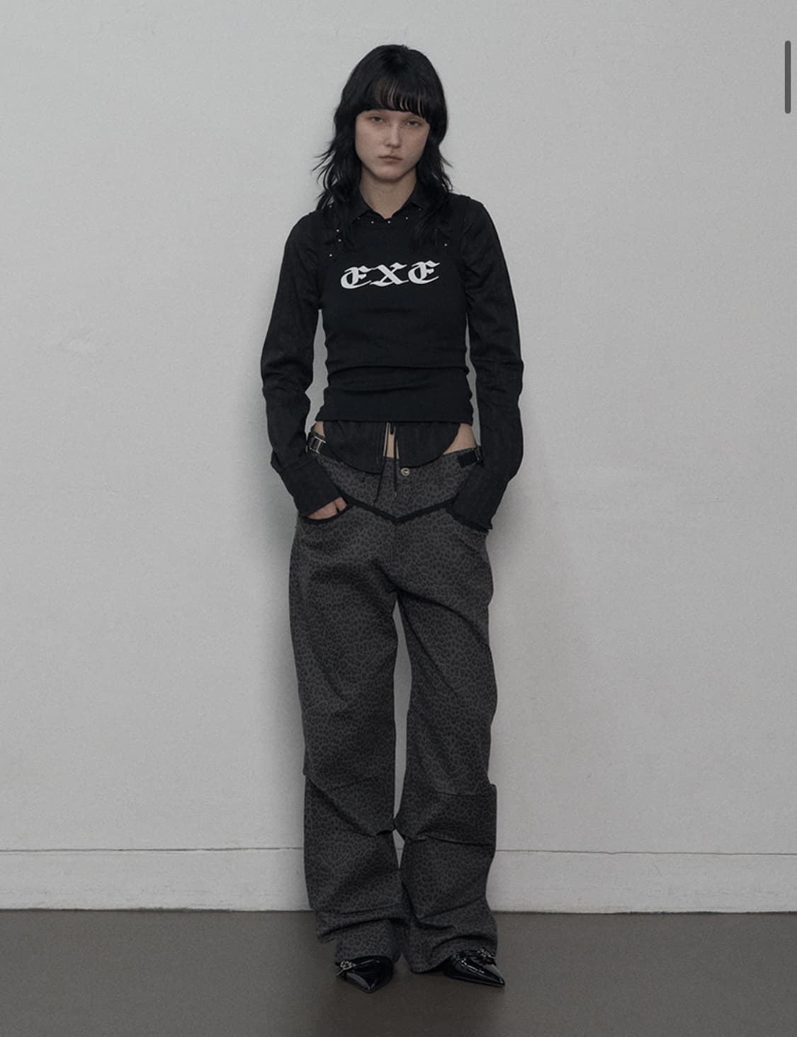 LEOPARD LACE PANTS / CHARCOAL 상품이미지2