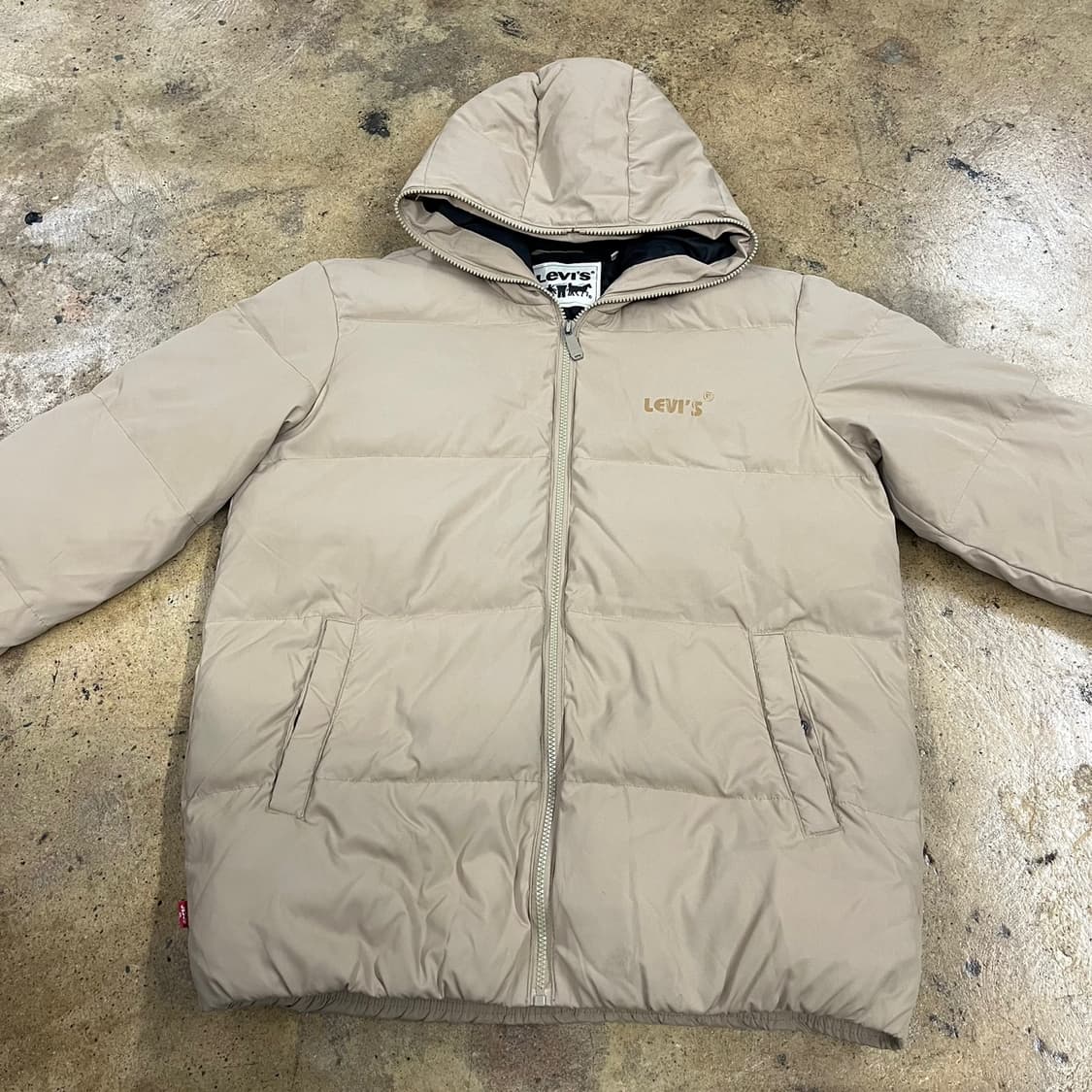 [정품/L] 리바이스 후드 패딩 자켓 베이지 b18 상품이미지3