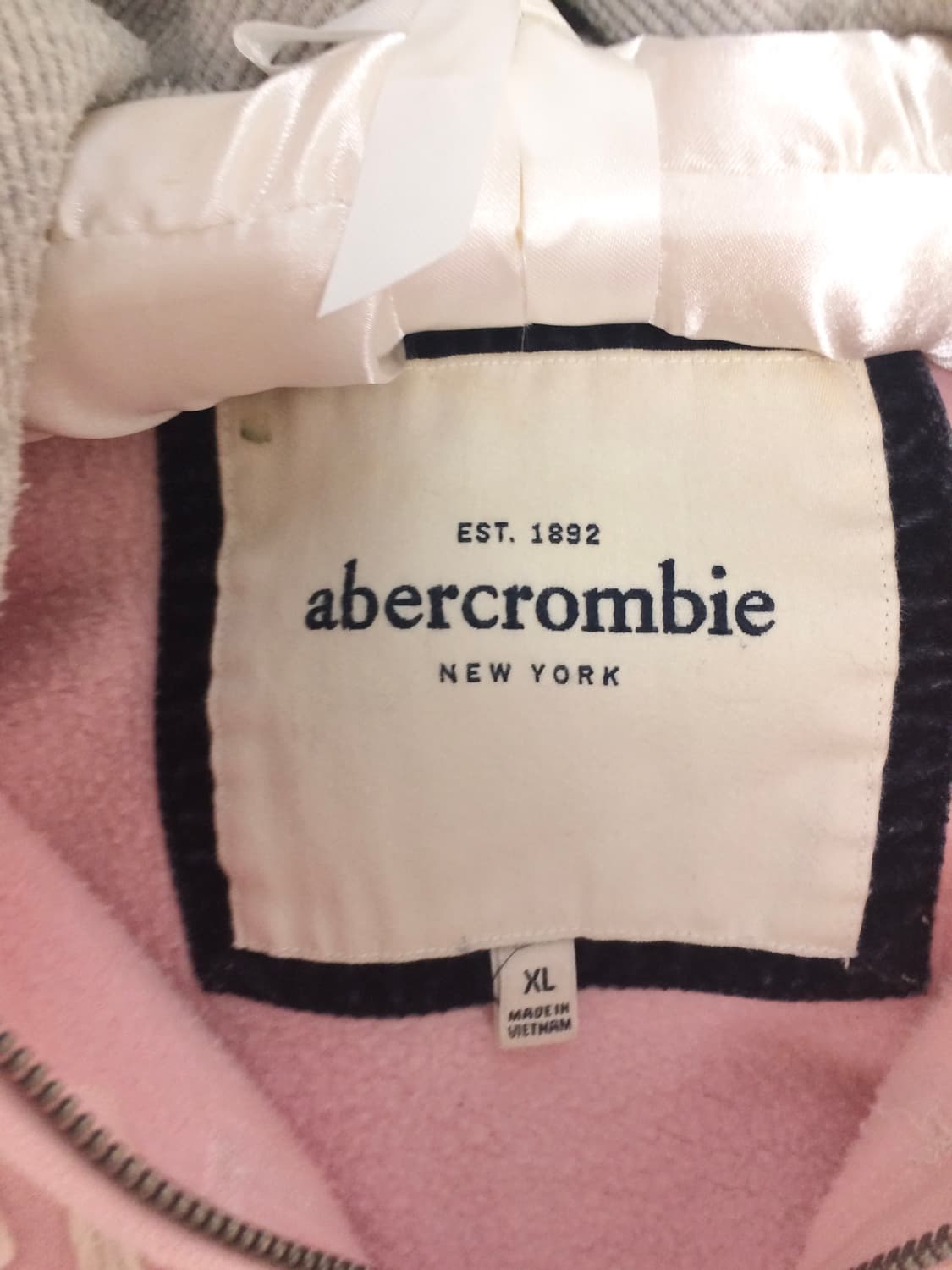 빈티지 아베크롬비 연핑크 딸기우유 베이비 핑크 후드집업 XL 상품이미지9