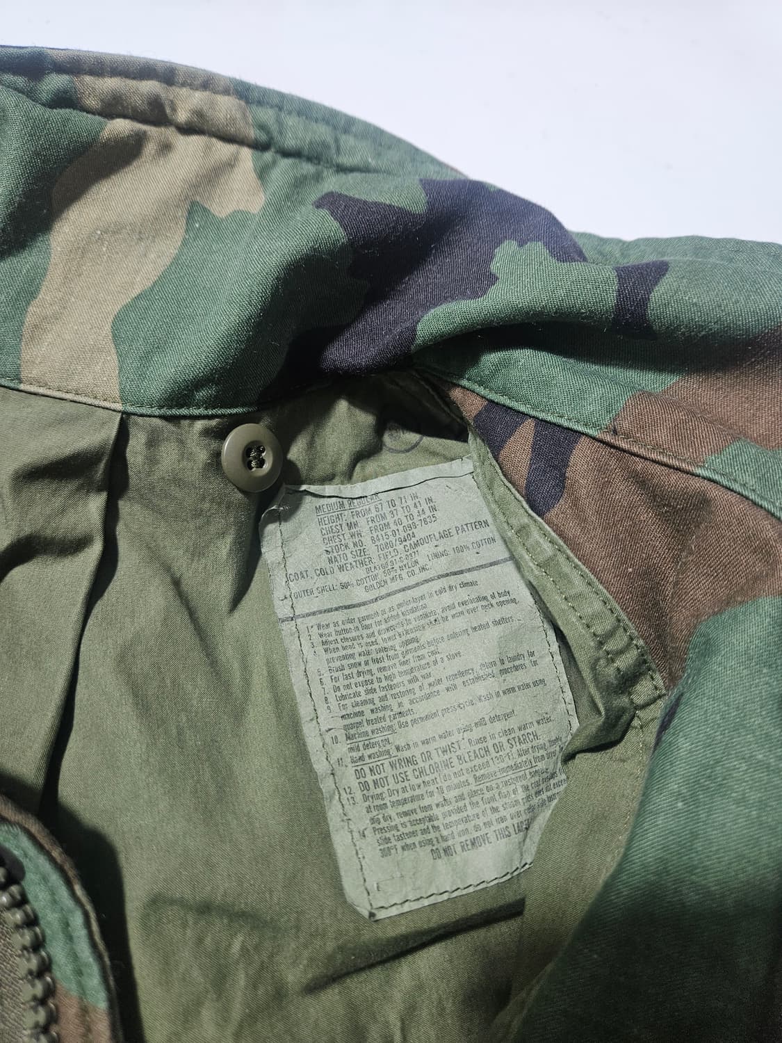 오리지널 우드랜드 M-65 필드자켓 카모 M 105 상품이미지5