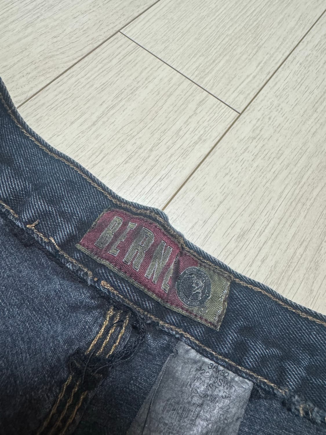 Berne 빈티지 흑청 더블니 팬츠  상품이미지5