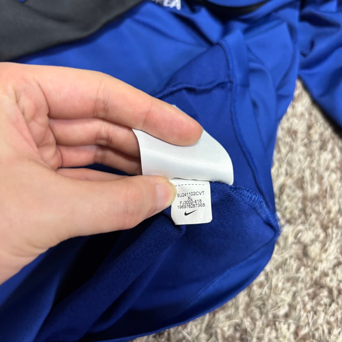 XL 나이키 다크네이비 한국국대 긴팔 반집업 쉘탑 상품이미지6