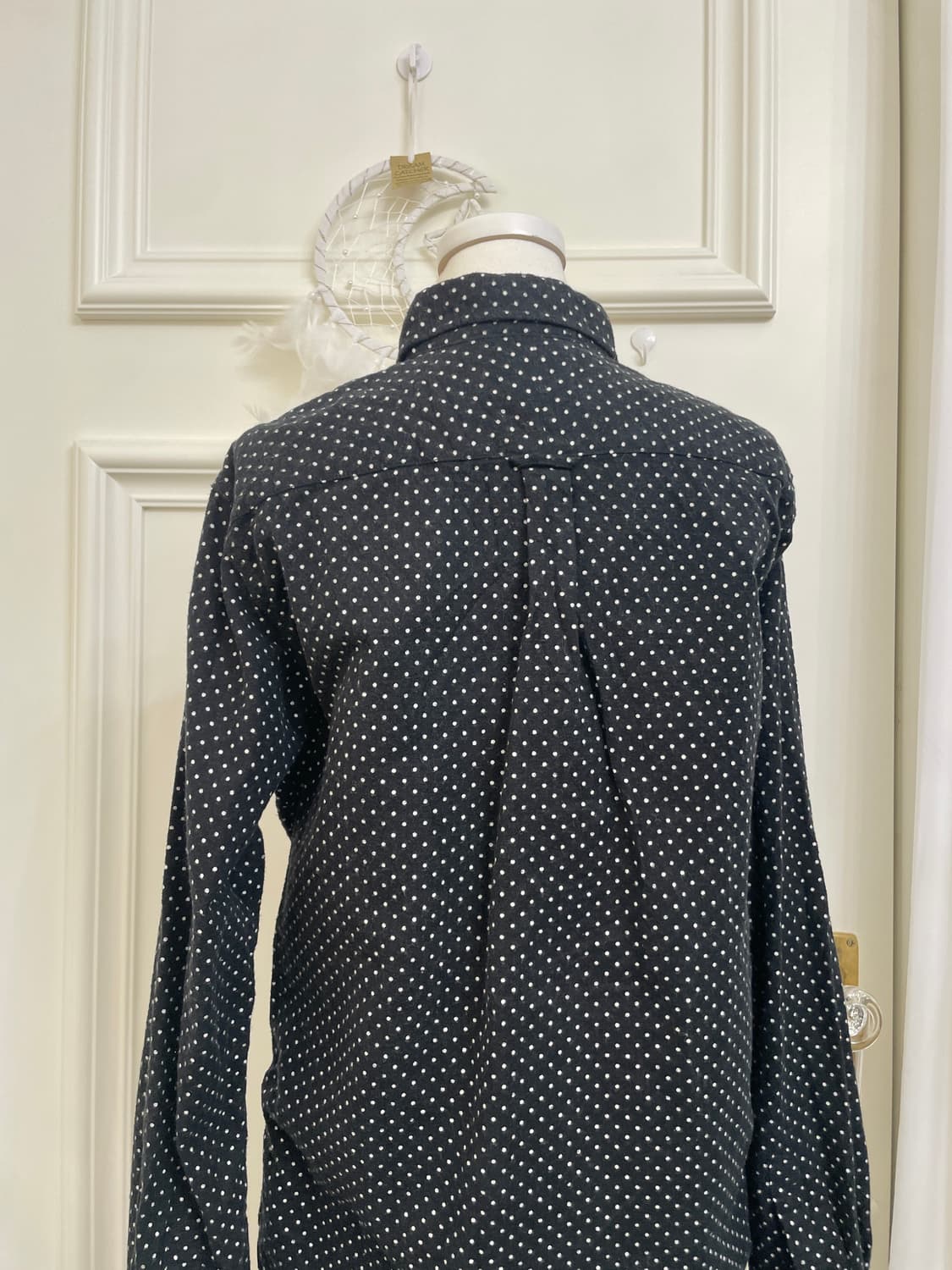 black dot wool warm shirt(size-M) 상품이미지4