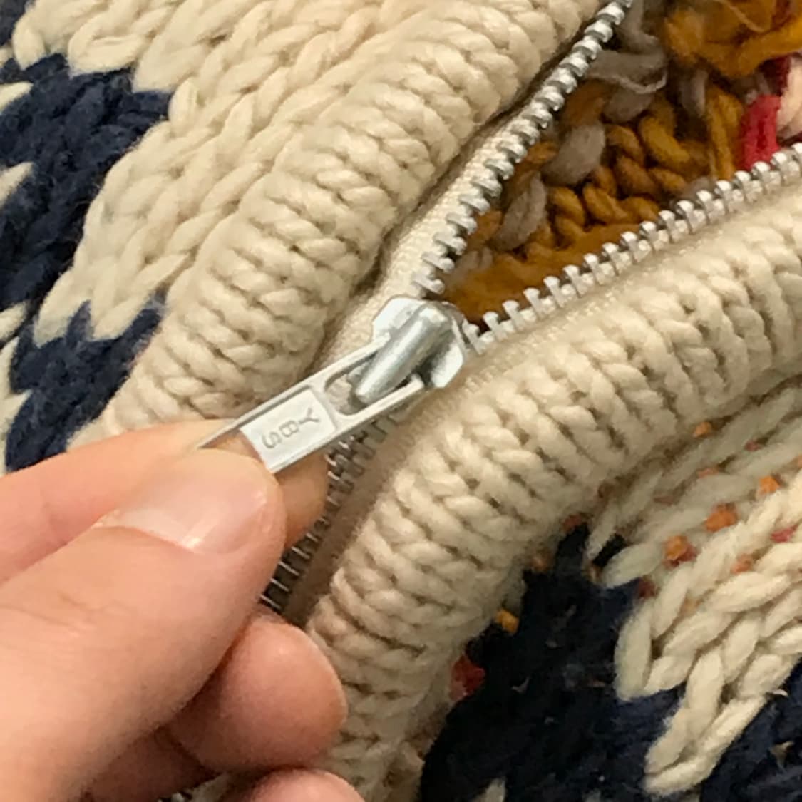 일본 빈티지 나바호 패턴 니트 집업 코위찬 남성 105 사이즈  상품이미지6