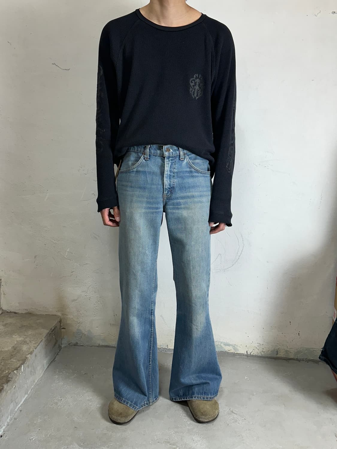 70's USA Made 빈티지 리바이스 684 벨바텀 부츠컷 데님 상품이미지2