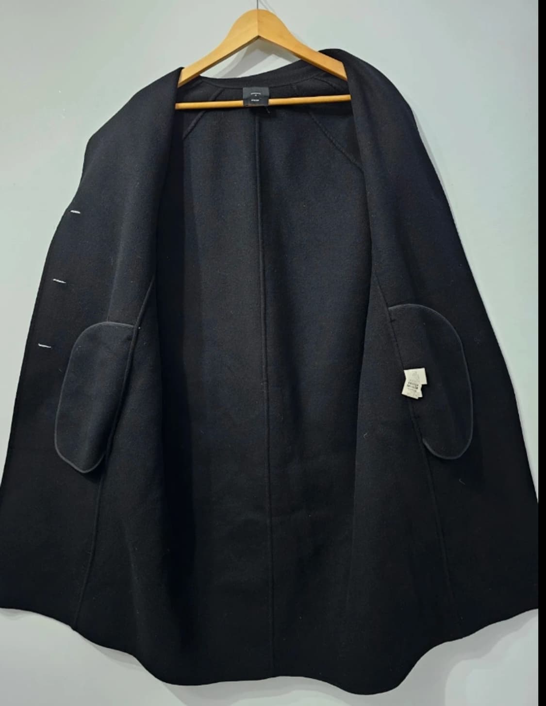 한섬 시스템 SYSTEM 캐시미어 블랙 오버핏 롱코트 ~66 상품이미지6