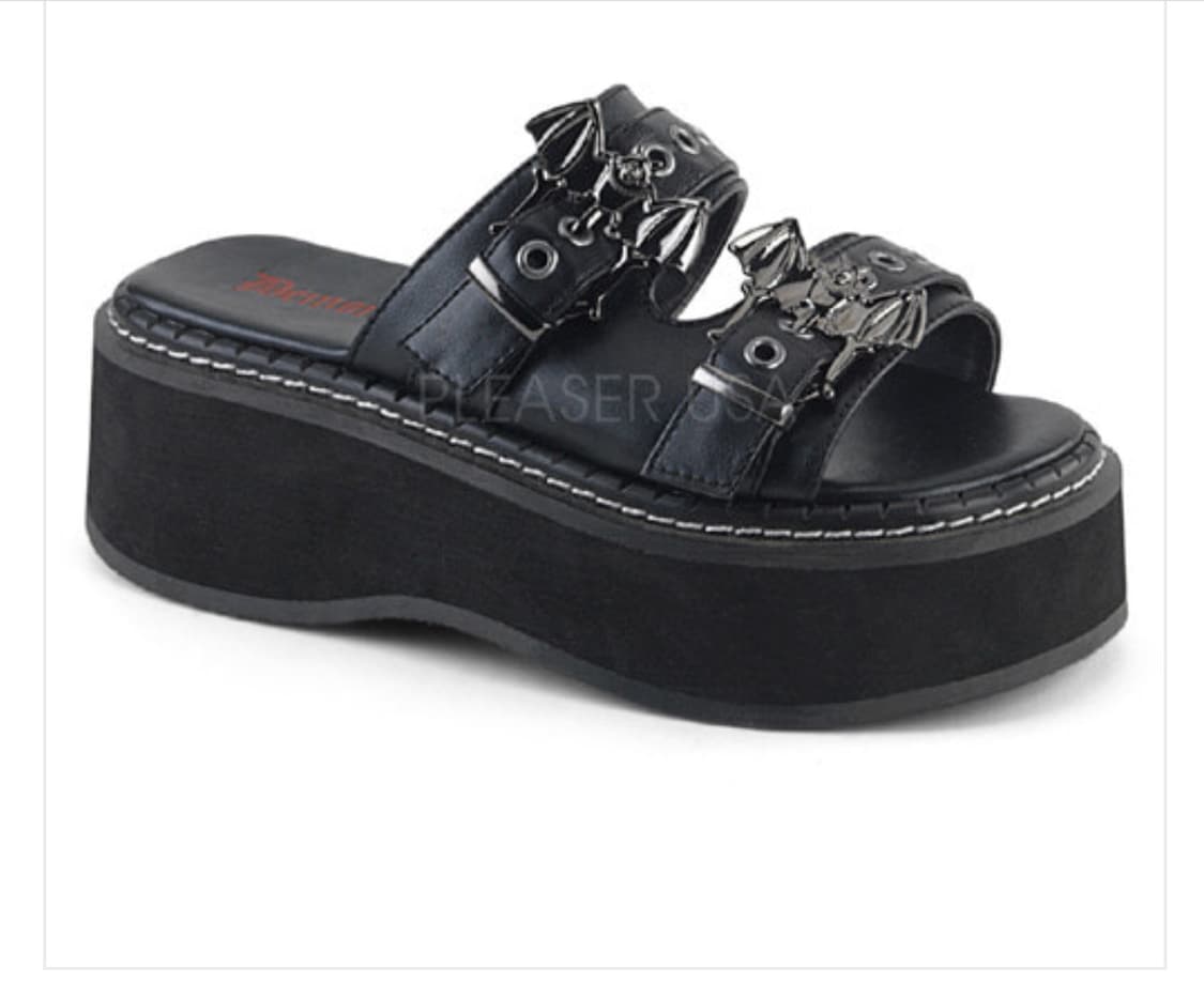 DEMONIA 데모니아 에밀리 100 더블스트랩 박쥐 버클 샌들 슬리퍼 상품이미지1