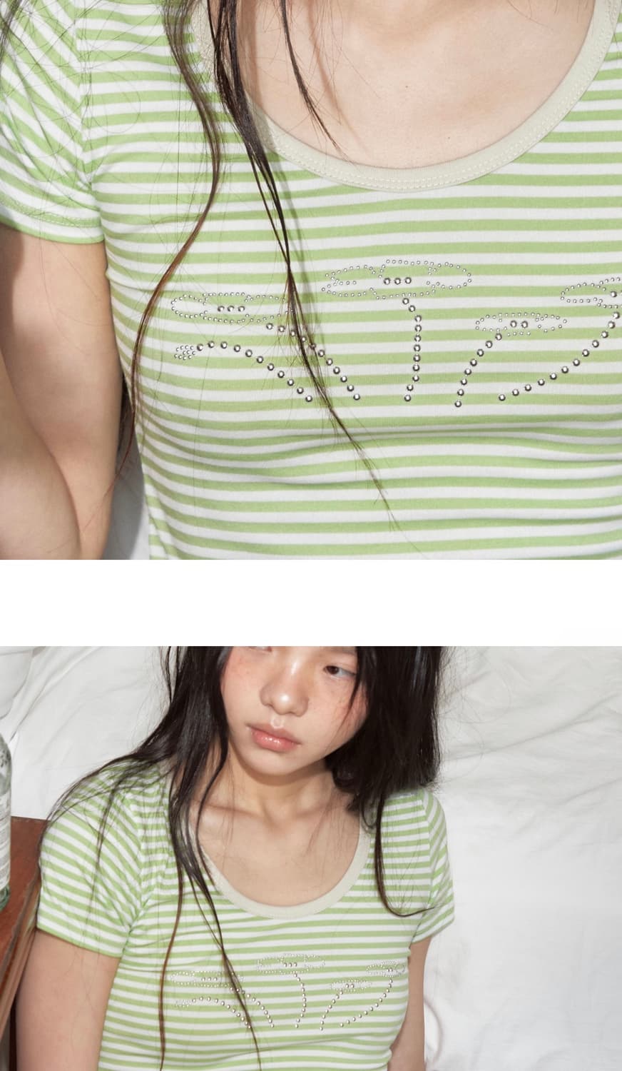 영마일웨어 daisy dust stripe t-shirt_green 상품이미지2