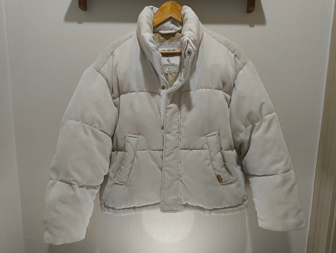 후아유 코듀로이 숏푸퍼 패딩 베이지 S사이즈 상품이미지2