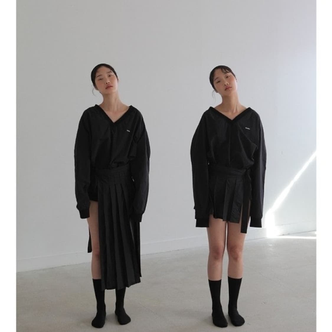 freckle 프레클 플리츠 벨트 스커트 치마 블랙 롱 상품이미지3