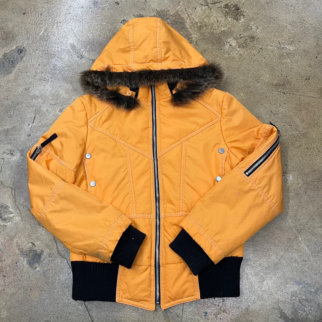 [정품/S] 아르마니 익스체인지 오렌지색 후드 패딩 점퍼 b19 상품이미지2