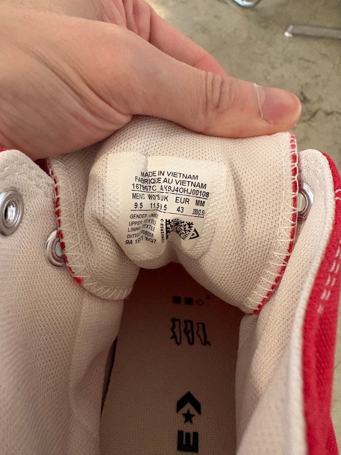 [280] 컨버스 척테일러 올스타하이 레드 새상품 상품이미지5