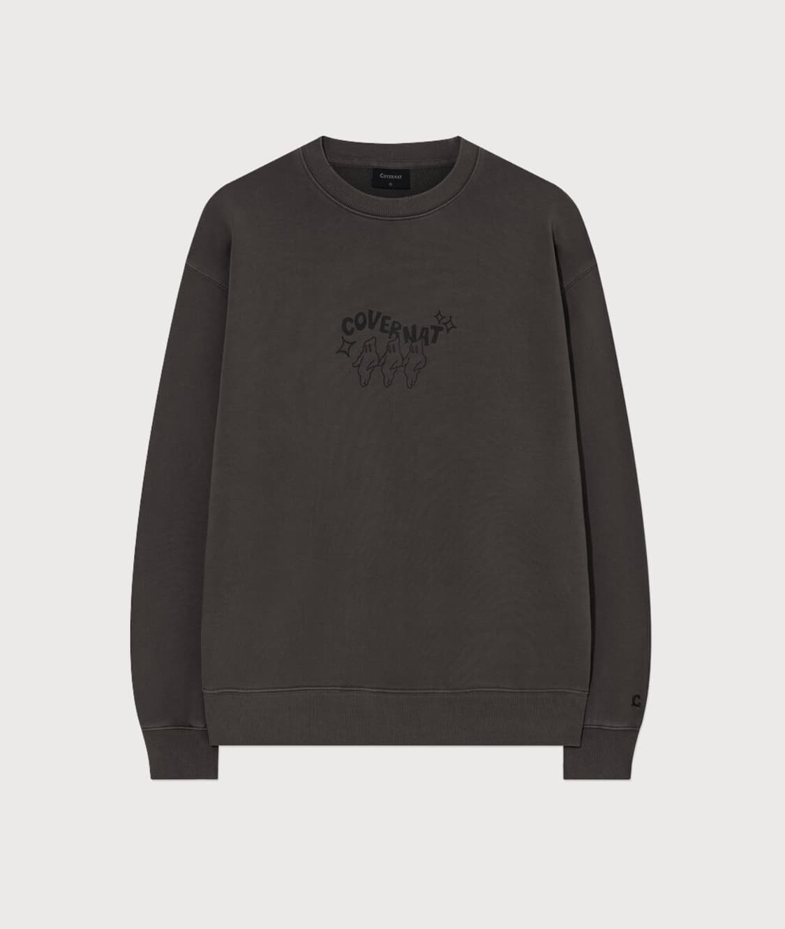 L) 커버낫 드로잉 그래픽 피그먼트 맨투맨 피그먼트 브라운 상품이미지1