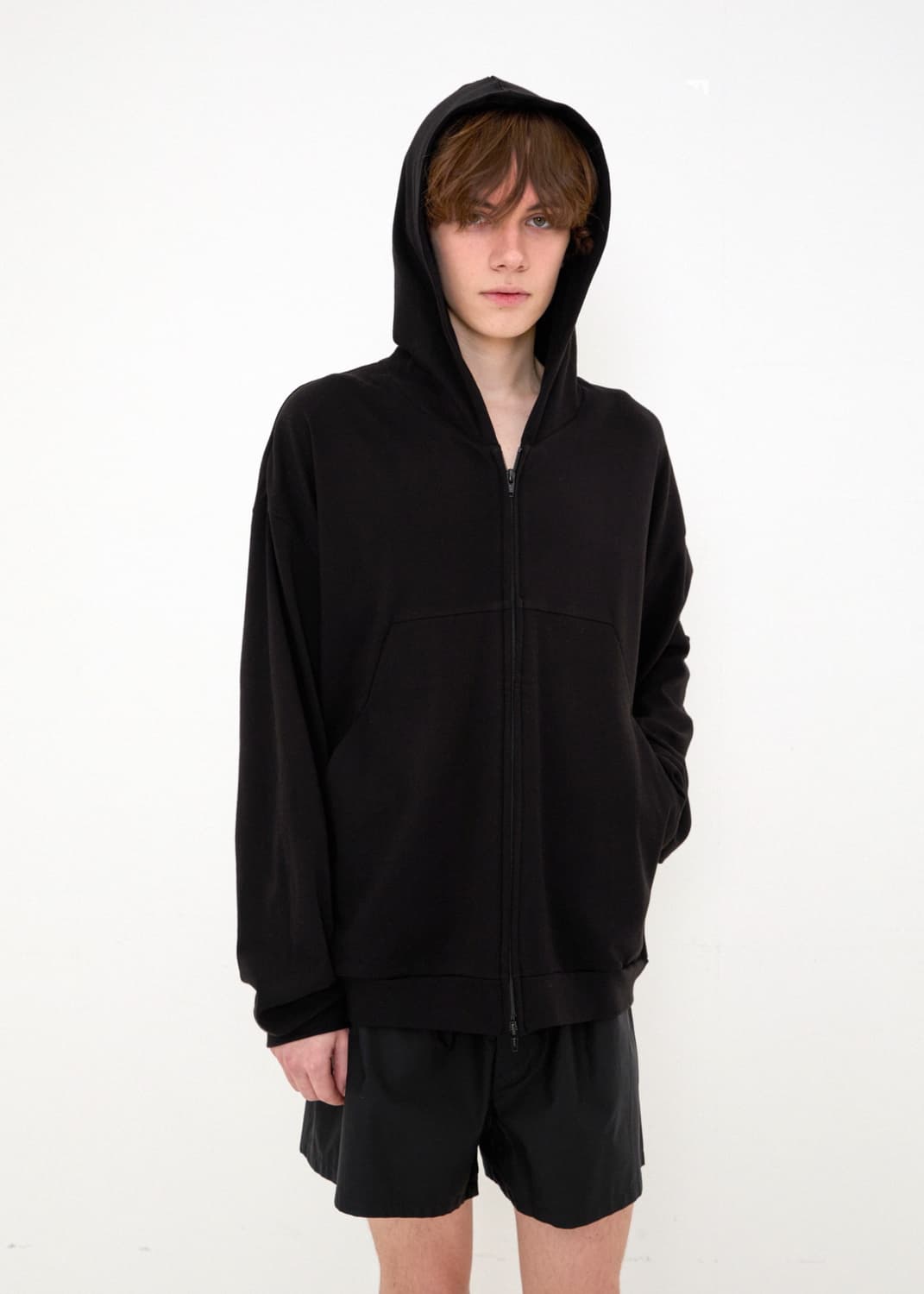 261 LIGHTWEIGHT ZIP HOODIE (BLACK) 상품이미지3