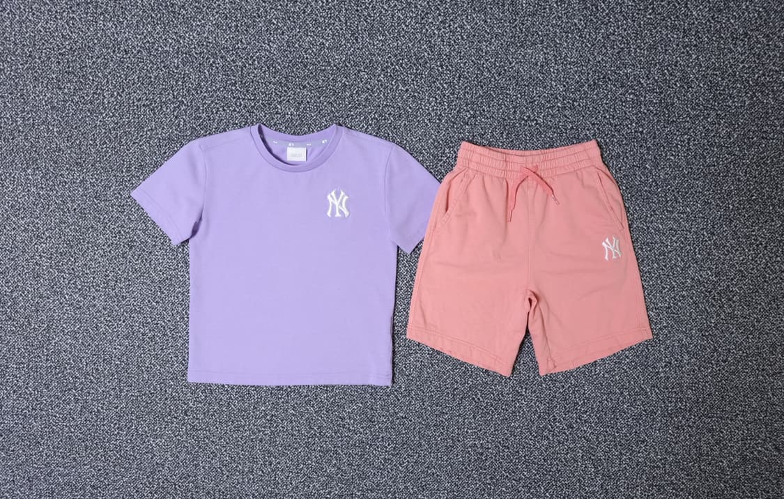 [무료배송][120]MLB 키즈 반팔티 반바지 여름 코디 세트 상품이미지1