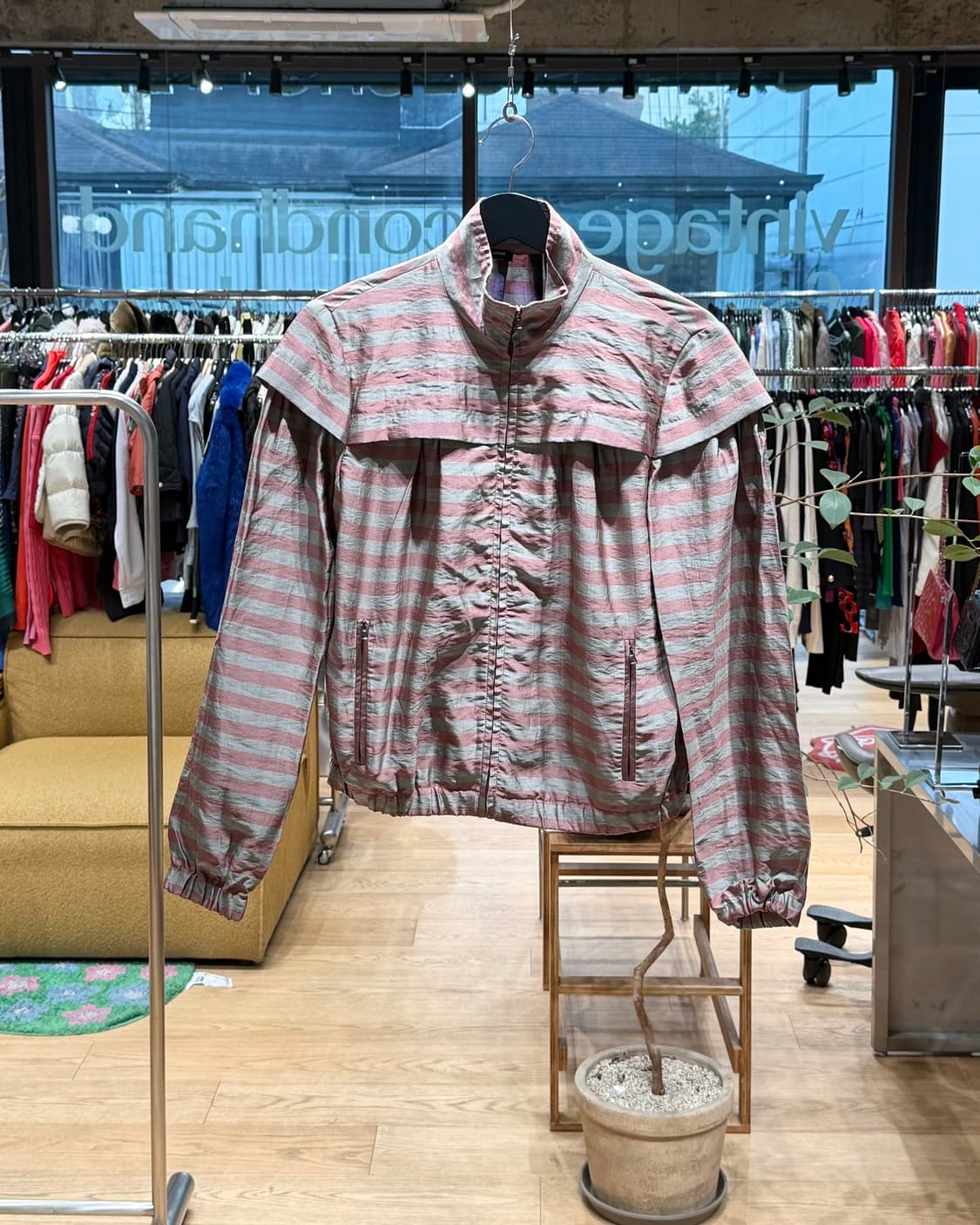 질샌더 네이비 딥핑크 스트라이프 자켓  상품이미지1