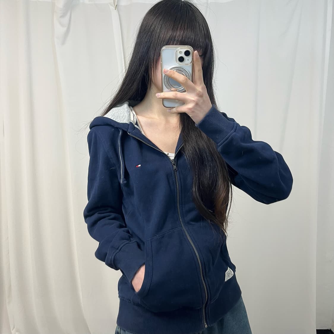 Tommy Hilfiger Navy Hood Zip-up 상품이미지2