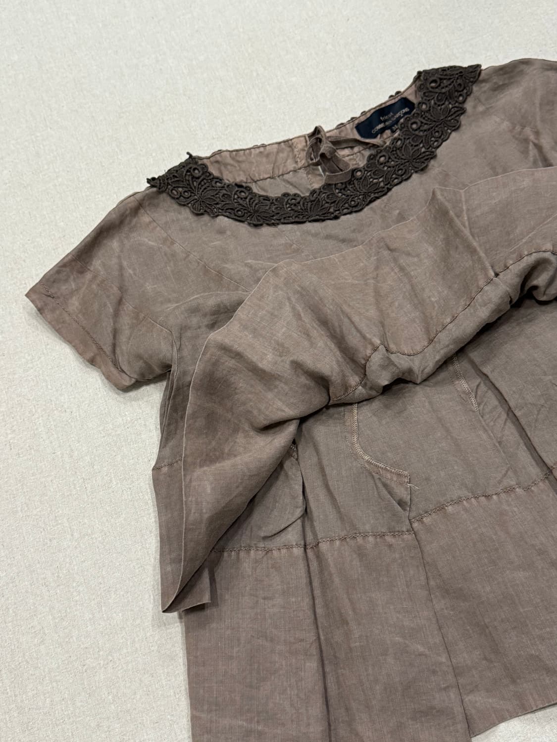 꼼데가르송 15ss 린넨 프릴 레이스 블라우스 셔츠 상품이미지6