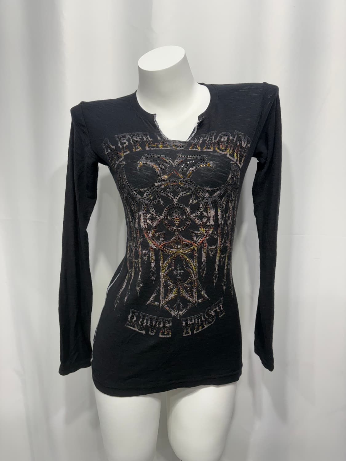 🎸블랙 프린팅 비즈 디테일 롱슬리브🎸 상품이미지6