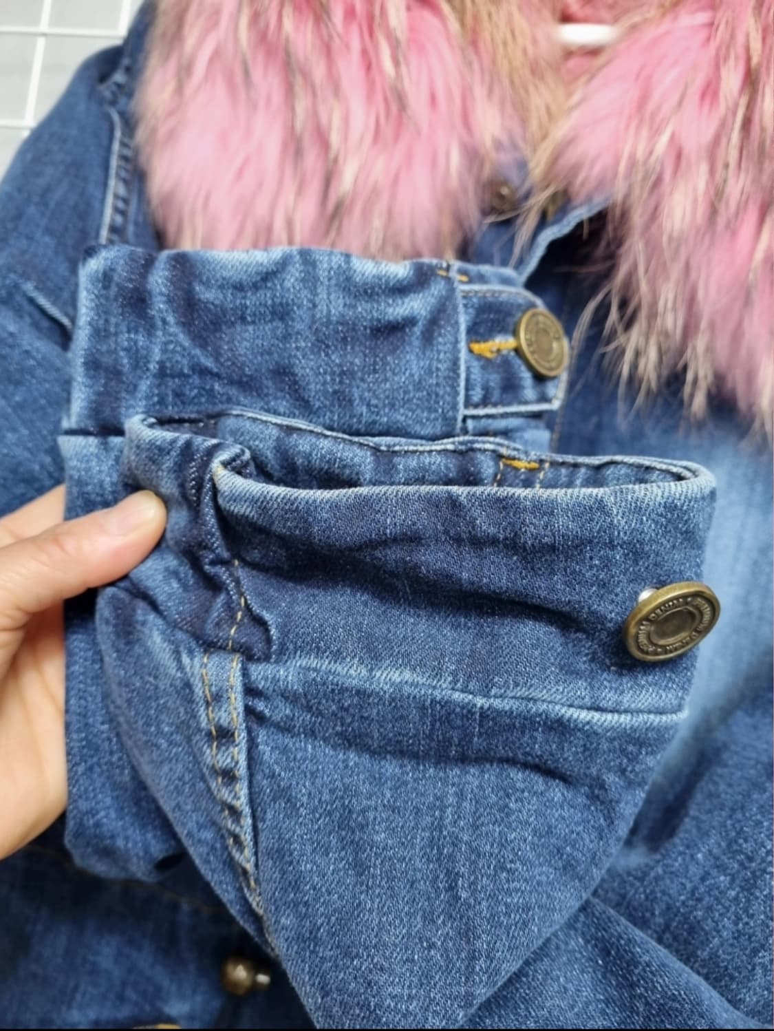 (택포)furs66 이태리 퍼세이세이 폭스퍼 청자켓 M(새상품급) 상품이미지4