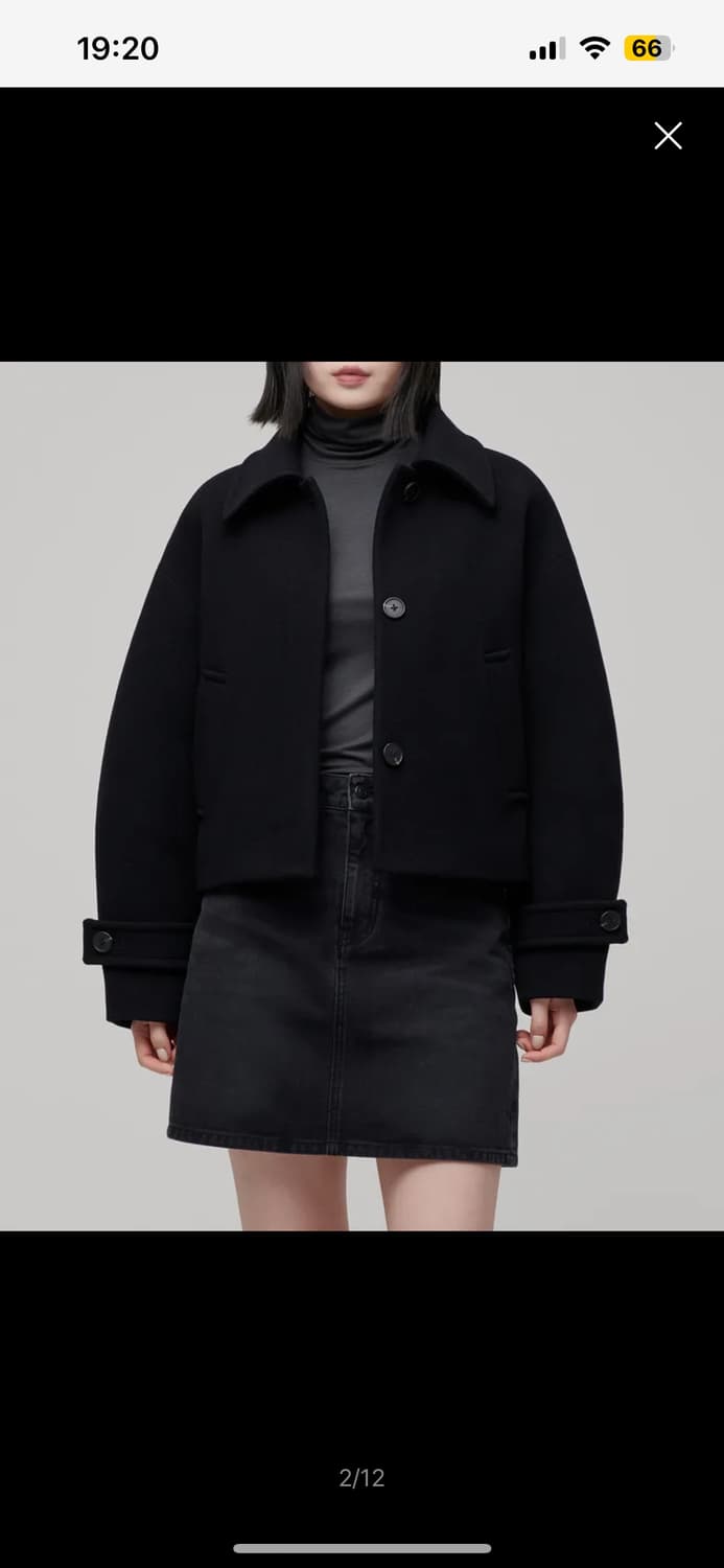 무신사 스탠다드 우먼 우먼즈 캐시미어 블렌드 쇼트 맥 코트 [블랙] 상품이미지1