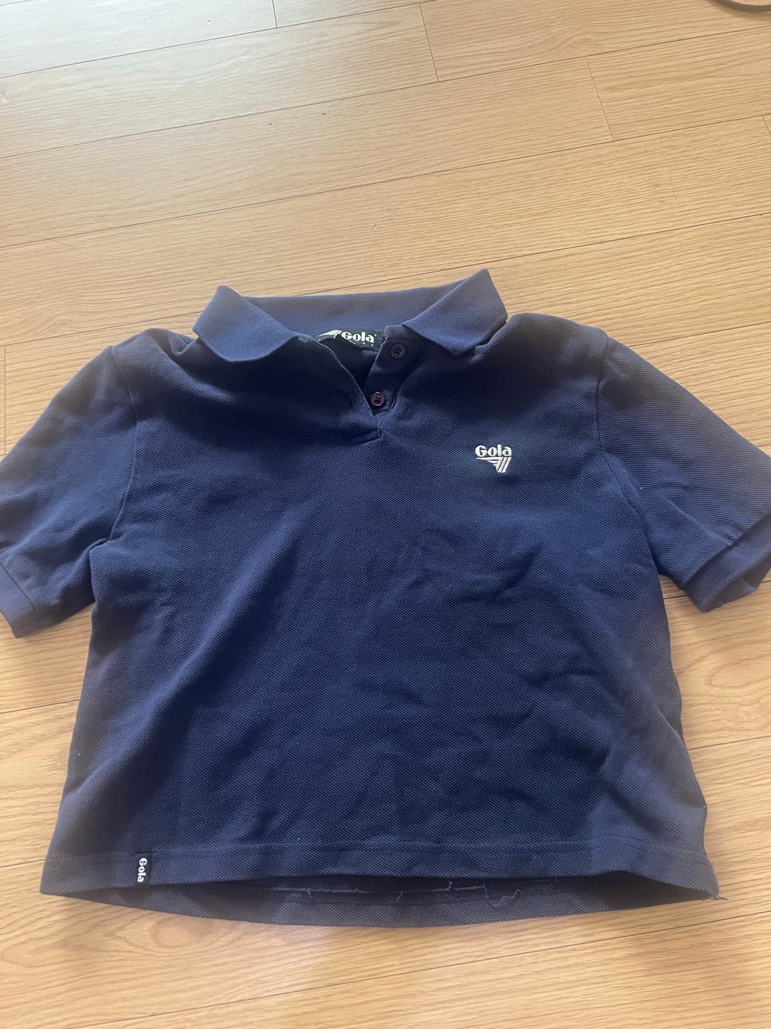 Gola 여성 카라 크롭 반팔 티셔츠 상품이미지1