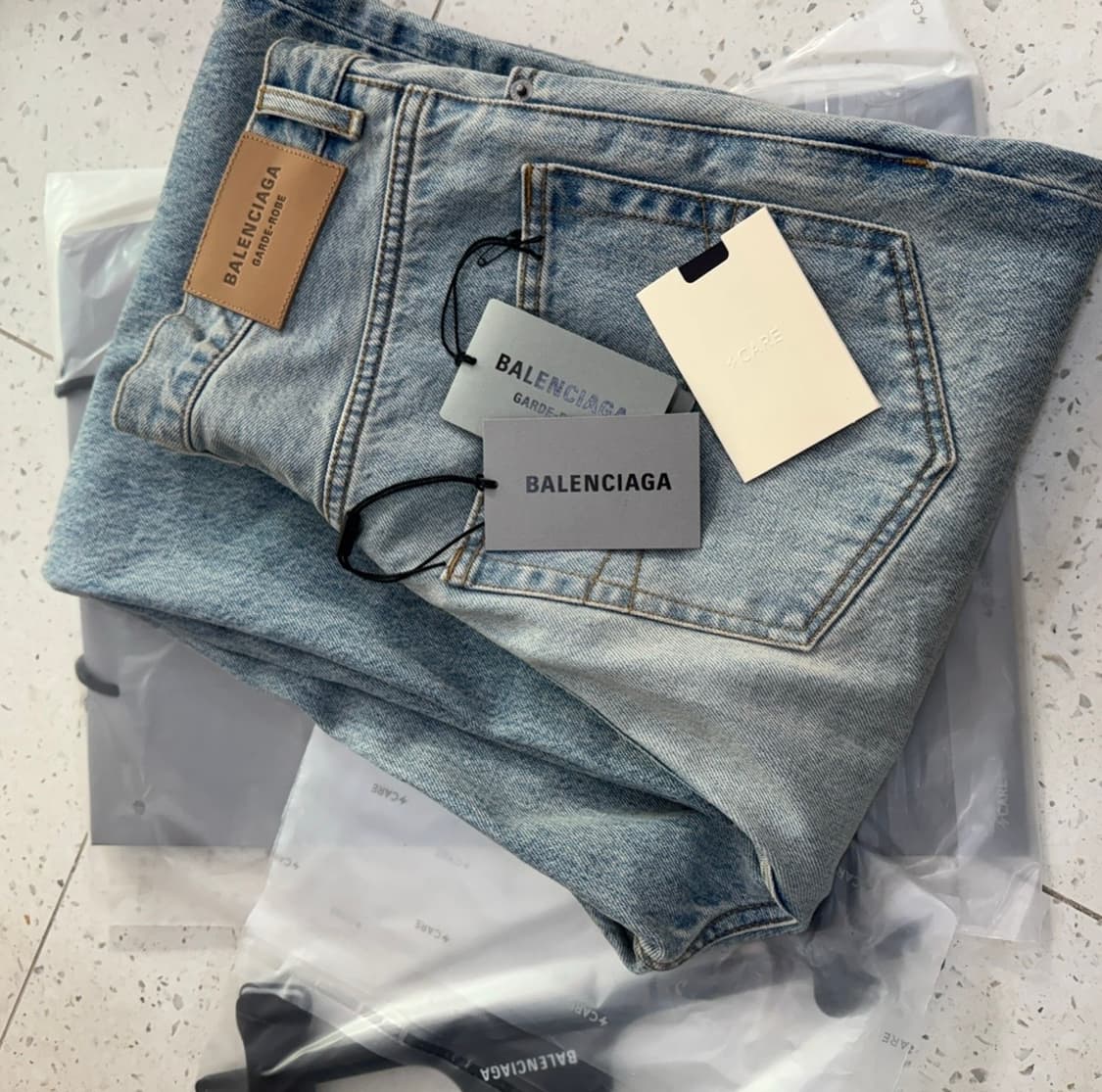 [XS] 발렌시아가 가드로브 배기 팬츠 라이트 블루 상품이미지6