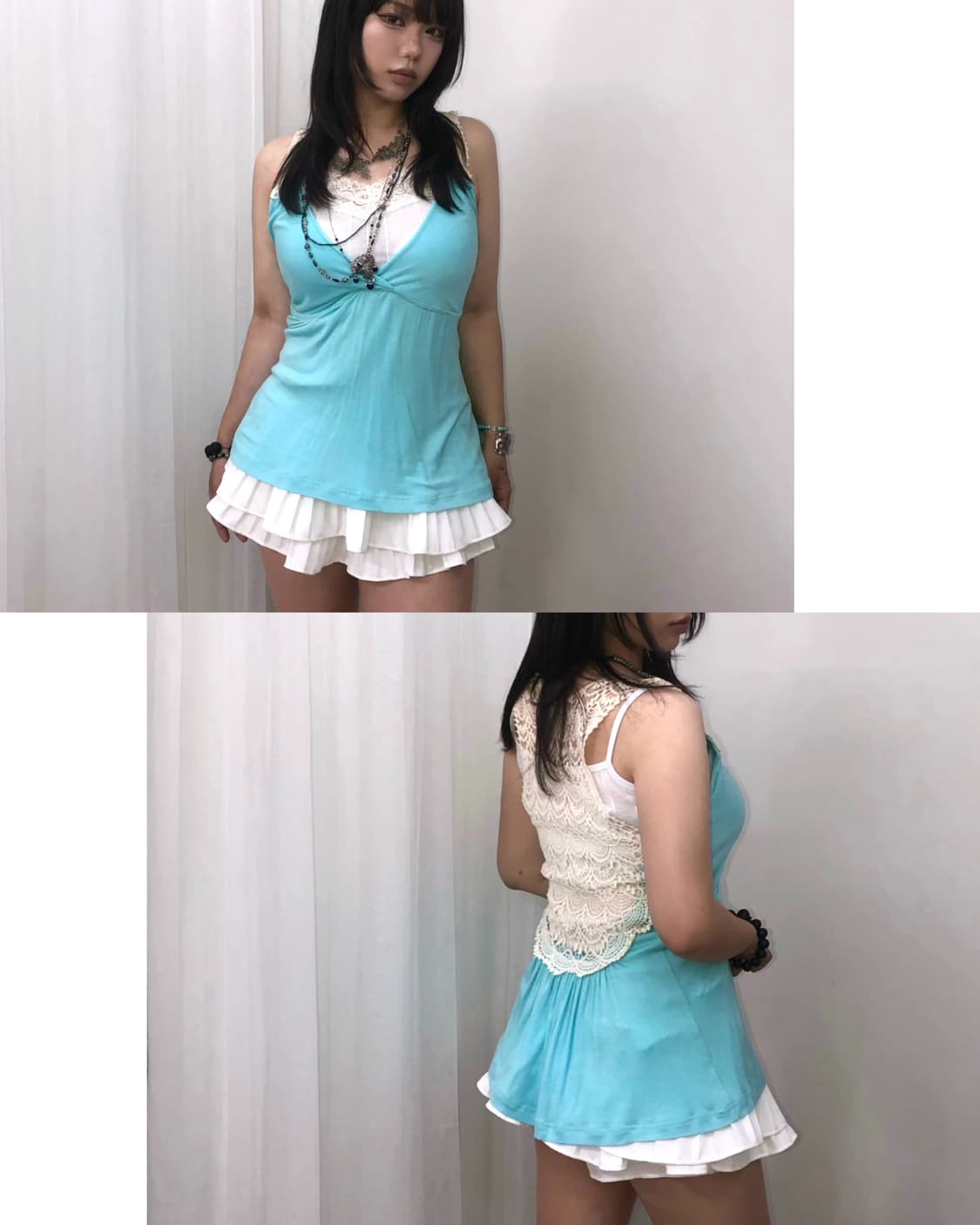 back crochet detail mint sleeveless 상품이미지4