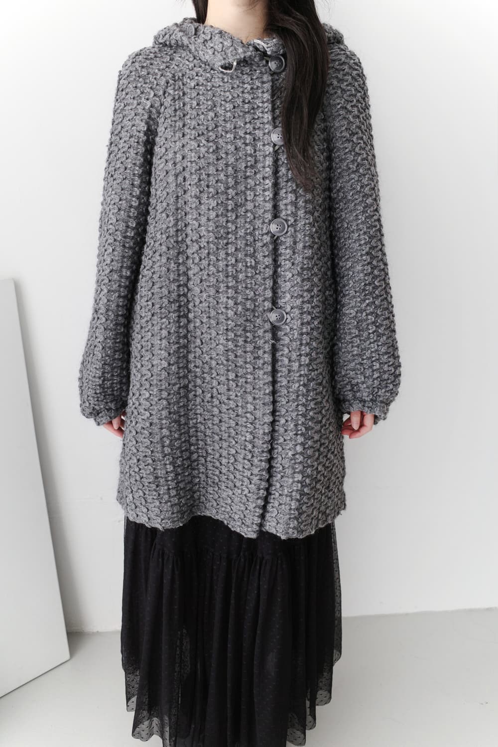 tsumori chisato) balloon knit hood coat 상품이미지4