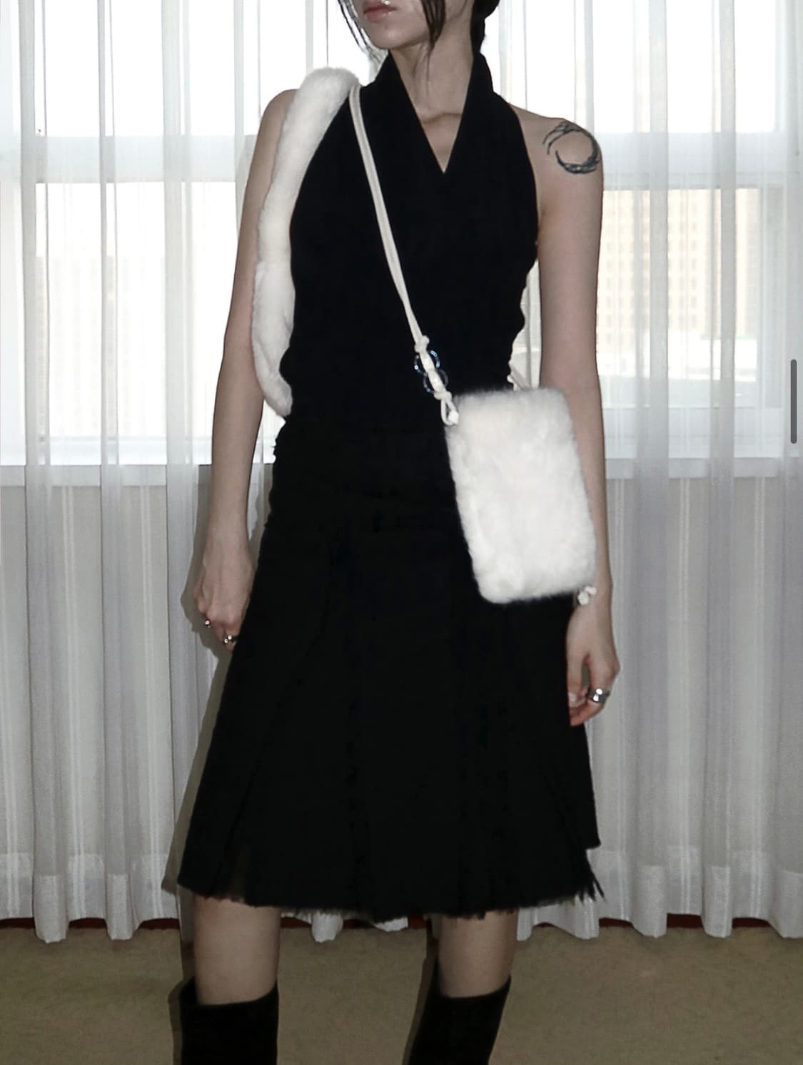 새상품 picea 피시아 퍼 미니 백 화이트 상품이미지6